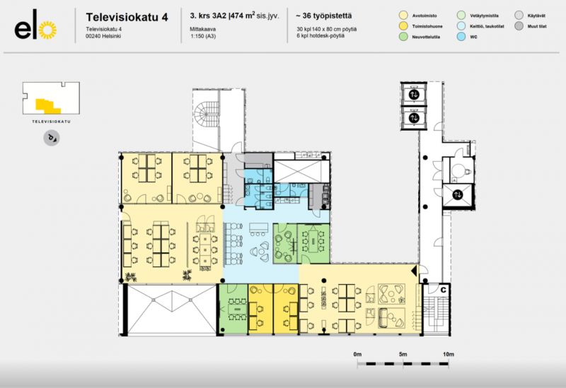 3.krs 474 m2 pohjaluonnos